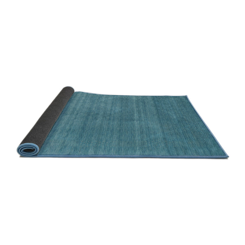 Tapis de zone bleu contemporain, Rond 6 pi x 6 pi