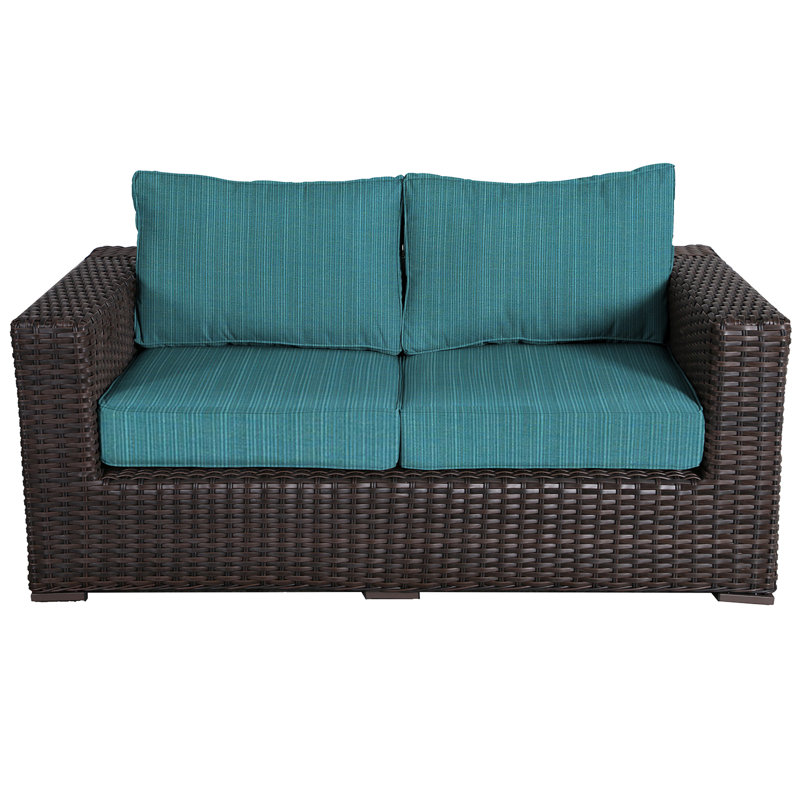 Woodham 65'' Wide Loveseat with Cushions, Deep Sea