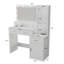 Coiffeuse pour chambre à coucher avec miroir - 4 tiroirs, 1 armoire, tablettes ouvertes, support pour sèche-cheveux, réglable, prise de courant, éclairage de meuble-lavabo à 2 ports et douille pour-716189298
