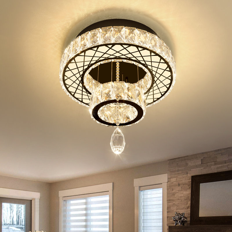 Lustre en cristal Glam, Noir mat