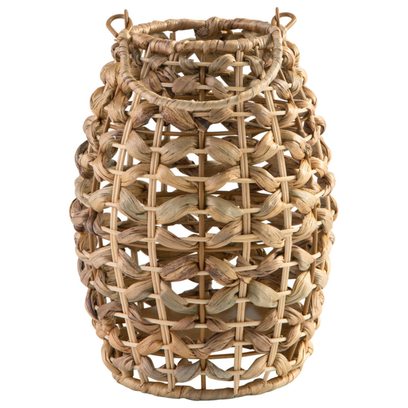Etta Light Brown Woven Rattan Hanging Lantern