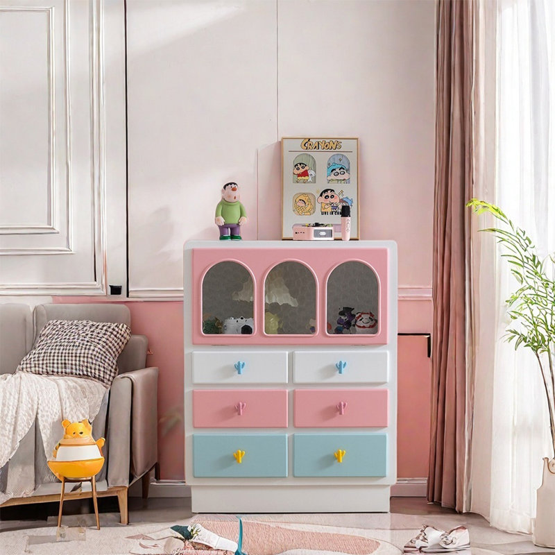 Armoire spacieuse avec portes en verre, Blanc