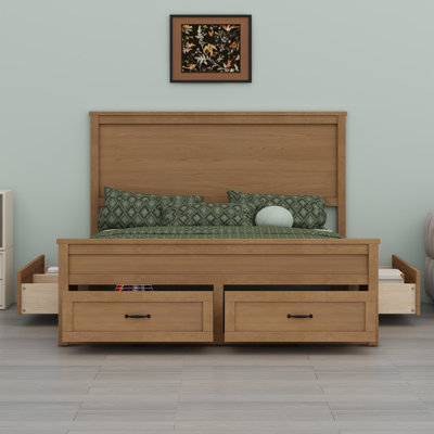 Base de lit en bois avec tiroirs