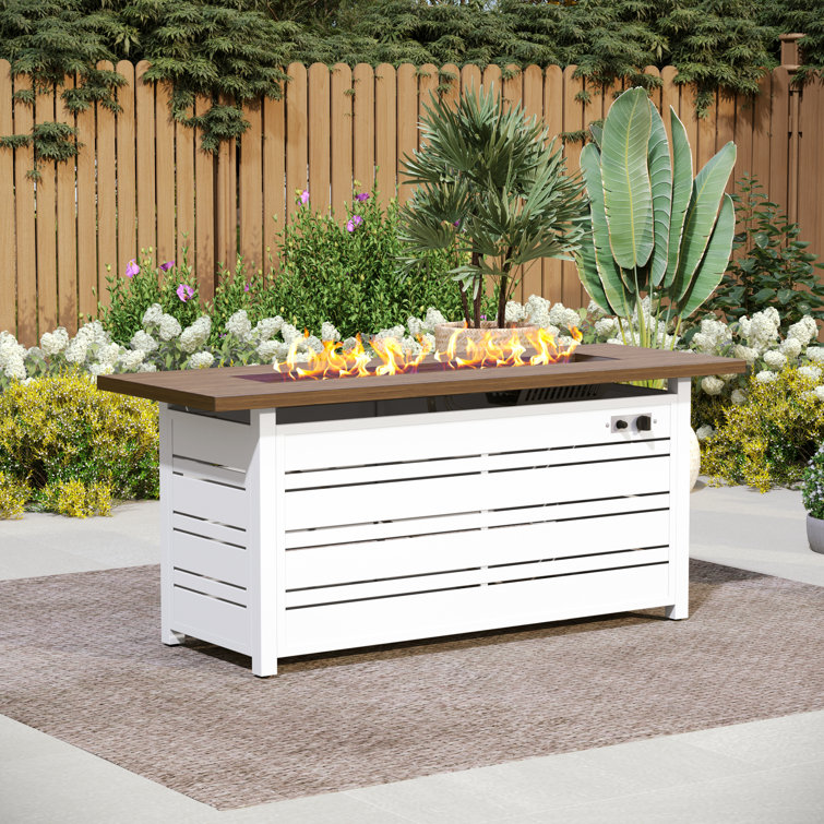 Niven Rectangle Propane Smokeless Fire Pit Table with Hidden Fuel Tank