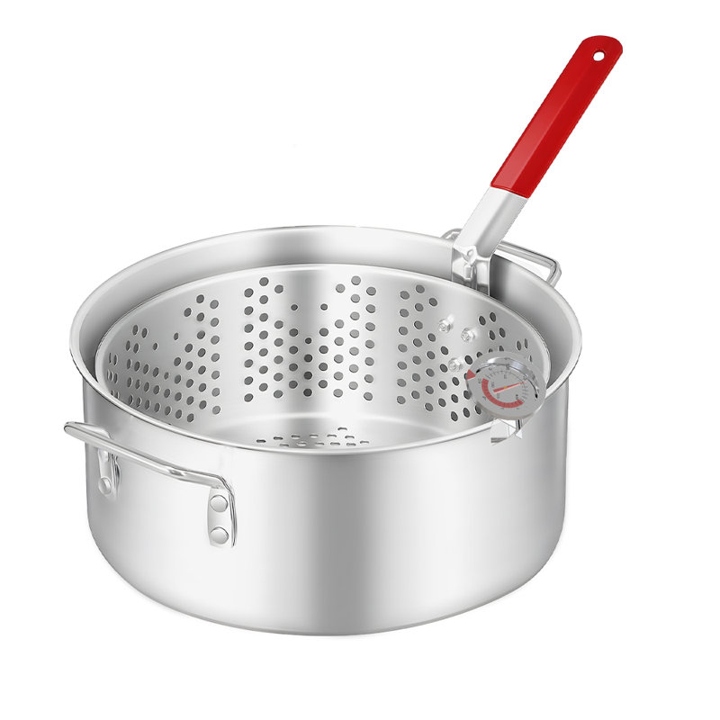 Friteuse à poisson en aluminium 10 pte avec panier, poêle à frire profonde pour la maison et l'extérieur, compatible avec les brûleurs au propane