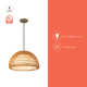 Verbana Single Light Rattan Steel Pendant