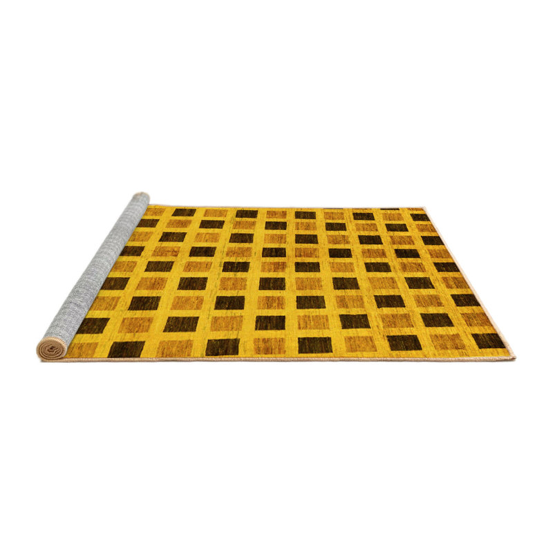 Ibtissam Washable Checkered Indoor Rug, Square 5'