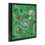 "Whimsical Dogs Map", art mural encadré flottant par Carrie Cantwell-6507369-10970919