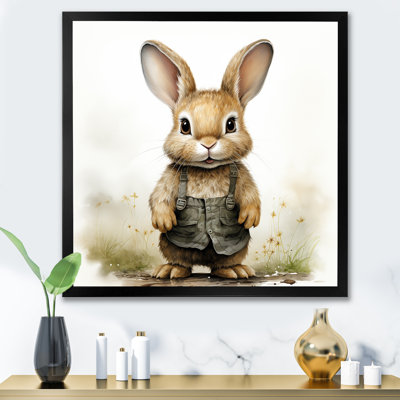 «Delight Plump Nursery Rabbit Portrait II», art mural de chambre de bébé