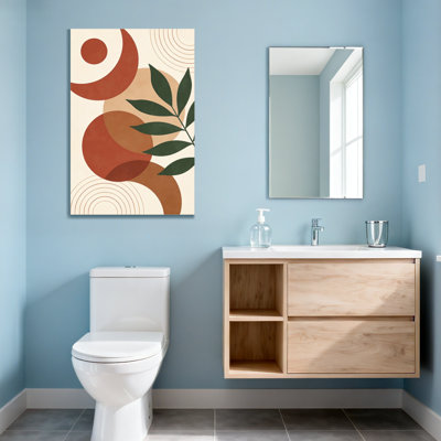 Abstrait, formes abstraites, feuilles, tons de terre, art sur toile