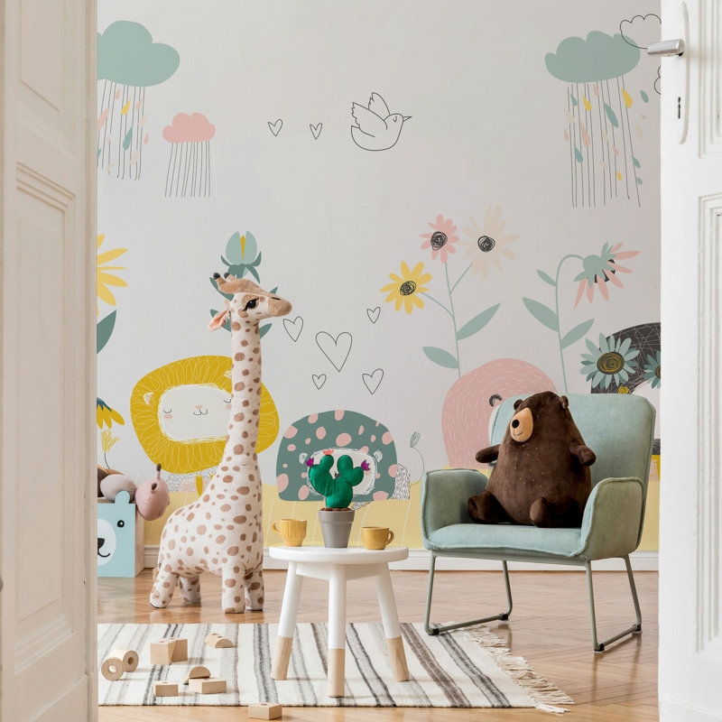 Papier peint amovible à la main, L 105,96 po x l 187 po