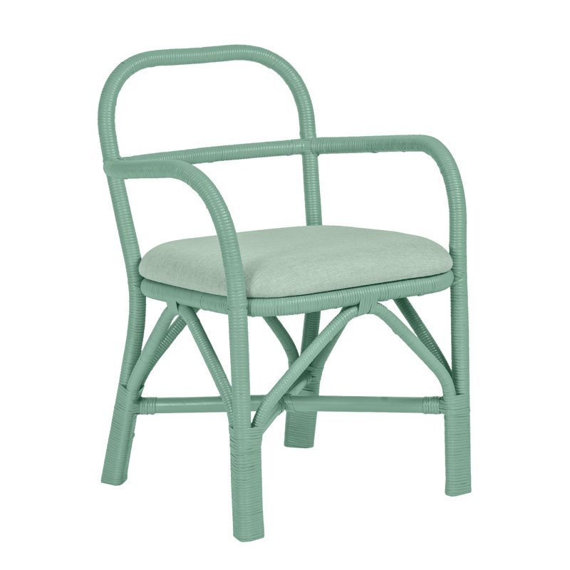 Chaise en rotin vert, Vert