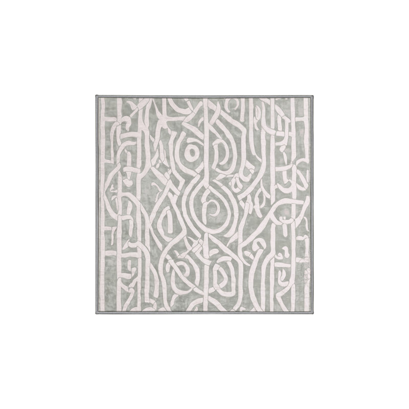Tapis gris soyeux et moelleux, Rectangle 8 pi x 10 pi