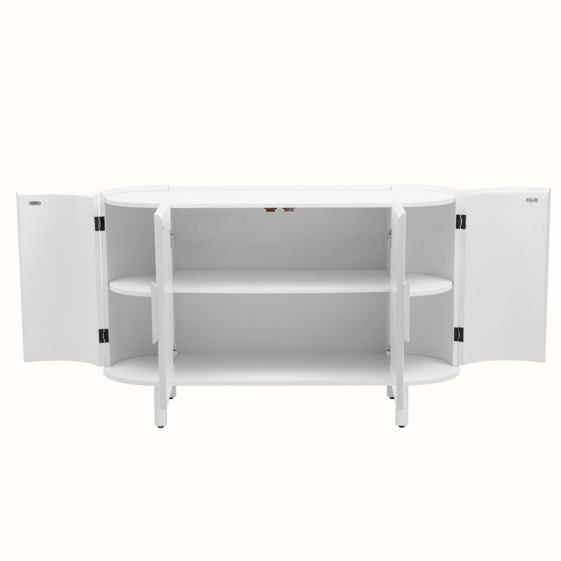 48" Console Table Entryway Sideboard for Hallway Living Room with Adjustable Shelves, White