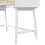 Bureau Hadley de 132 cm de large en rotin Japandi, avec 3 tiroirs à fermeture douce, pieds fuselés en bois et conception anti-basculement-133680676