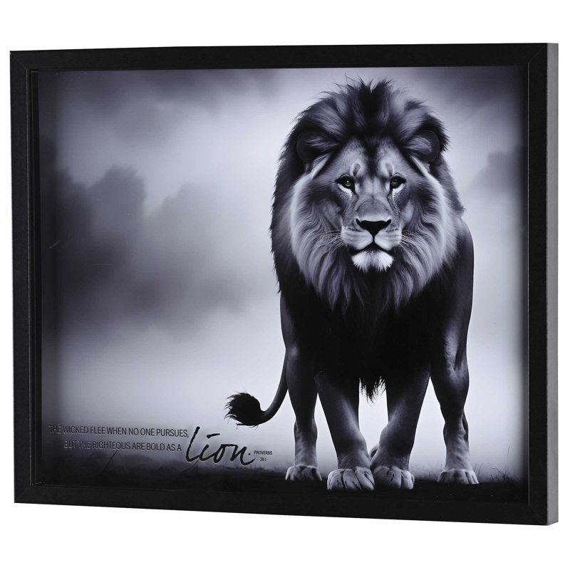 Framed Wall Art Black Bold As A Lion