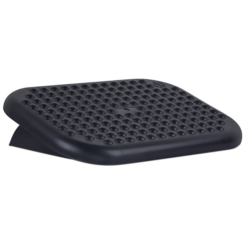 Black Adjustable Ergonomic Foot Rest with Massage Surface
