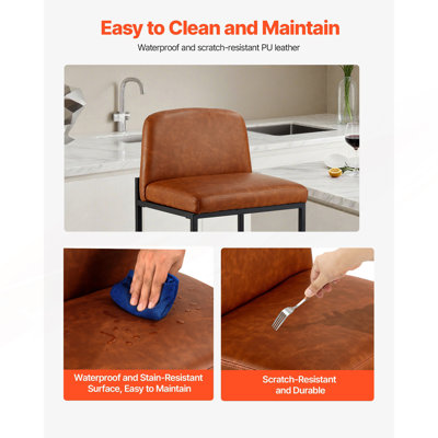 Upholstered Counter Stool with Iron Frame