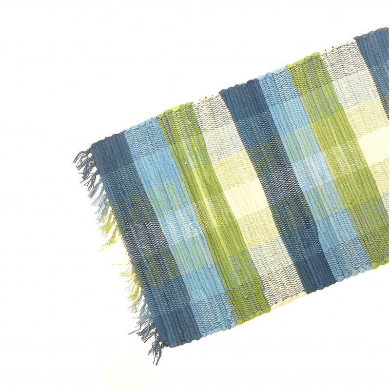 Blue & Green Checked Table Runner