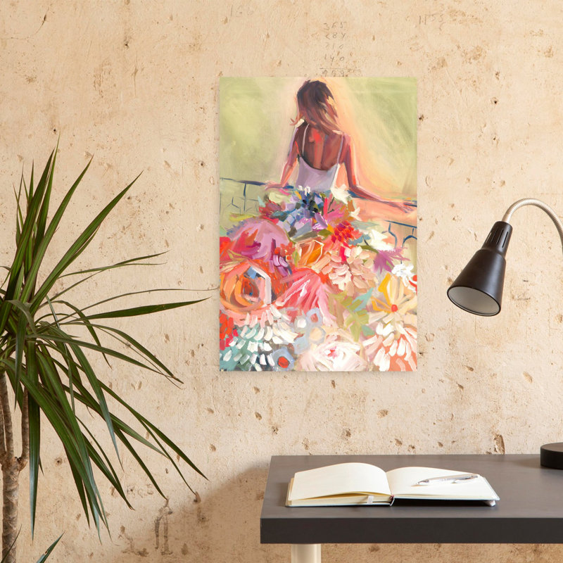 Flower Dress Modern Contemporary Flower Wall Art Print, 60.96cm H x 40.64cm W