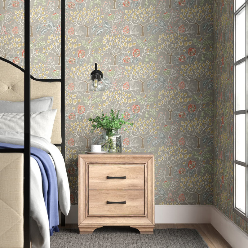 Rouleau de papier peint L 33 pi x l 20,5 po Shiloh, Gris clair