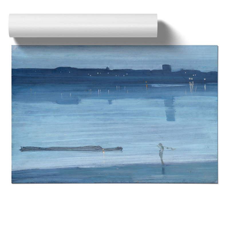 Nocturne Blue and Silver by James Mcneill Whistler - Unframed Painting, 21cm H x 30cm W x 0.1cm D