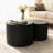 Nesting Coffee Table Set Of 2, Modern Round Coffee Table With Non-Slip Feet, Wood Side Table For Living Room, Bedroom, Office, Balcony, Terrace,Small Space, No Assembling, Matte Black