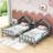 Daebreona Double Twin Platform Bed with House-shaped Headboard and a Built-in Nightstand-573620828
