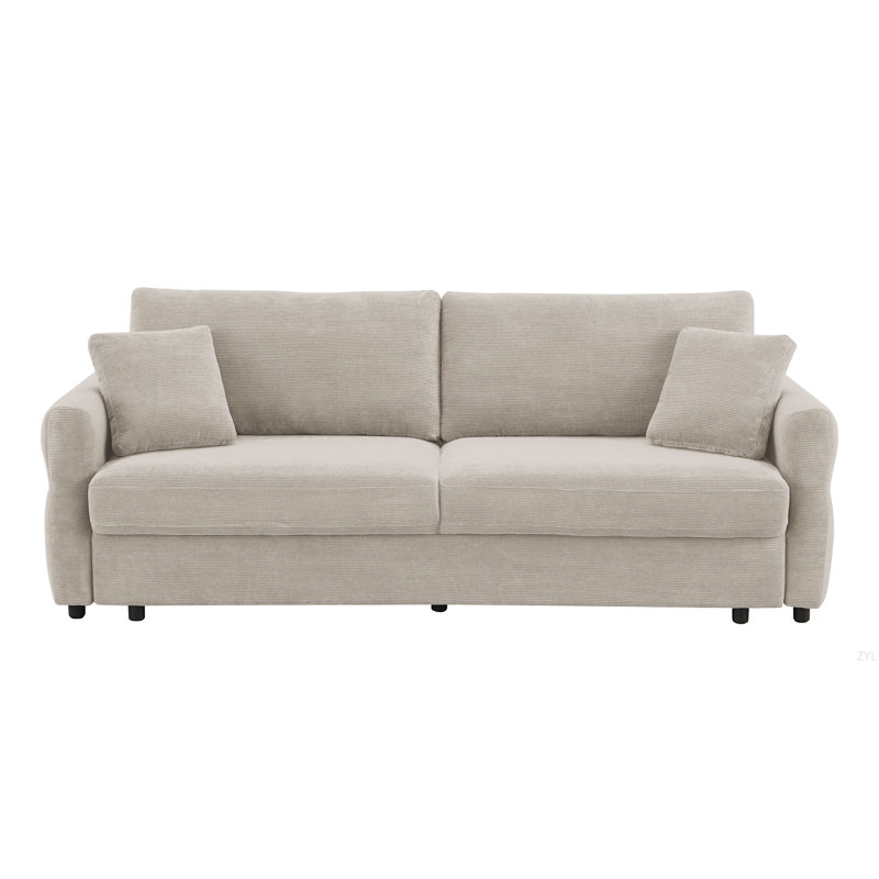 Canapé-lit en tissu avec rangement, Beige