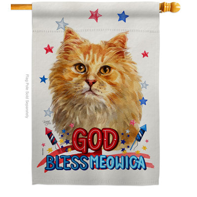 Patriotic Ginger Long Hair 2-Sided Polyester 40 x 28 ft. House Flag