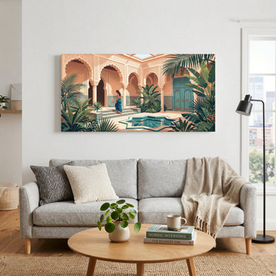 Moroccan Courtyard Canvas Wall Art Set Of 1
