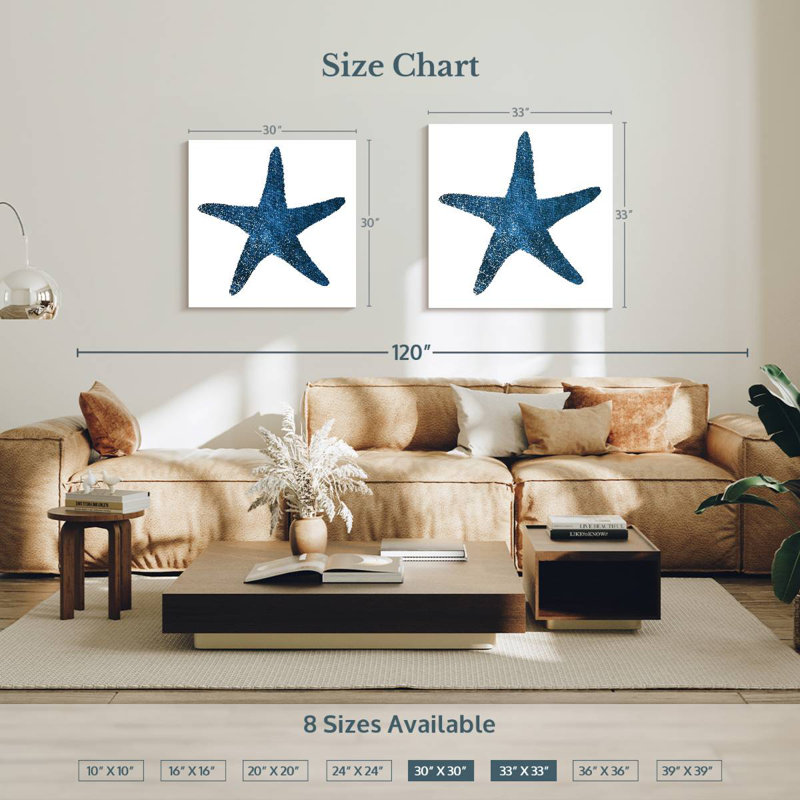 Aletra Navy Starfish, 33" H x 33" W