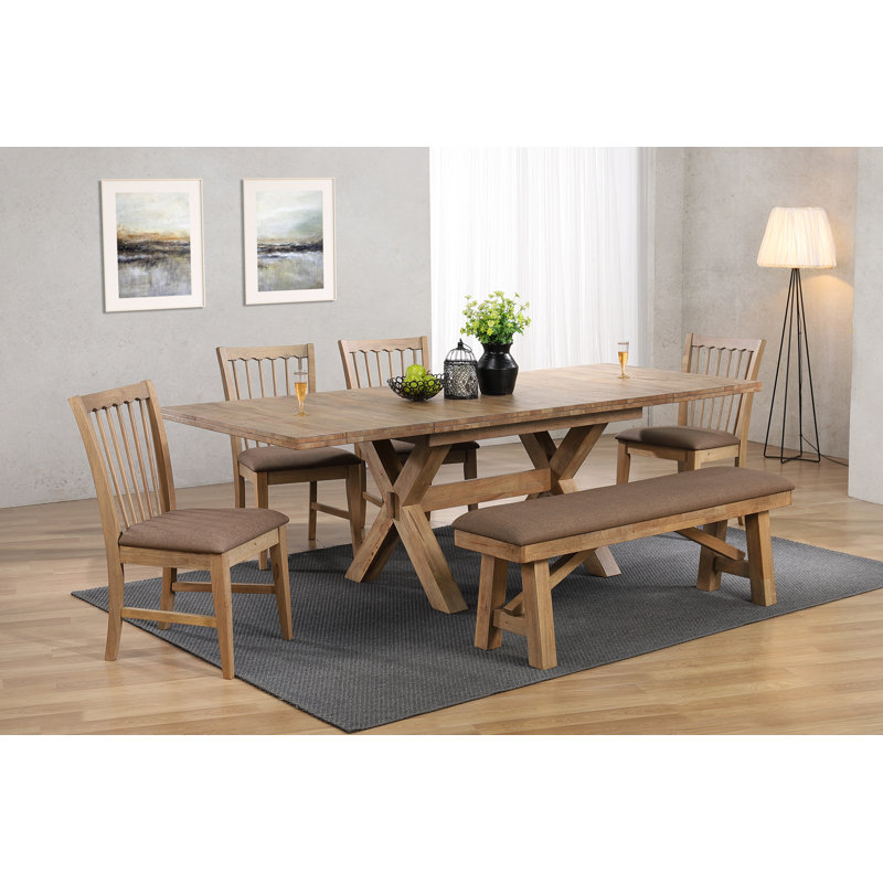 Solid Wood Extendable Trestle Dining Table