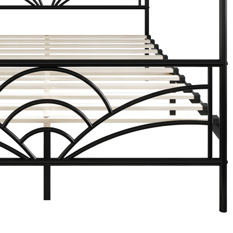 Zelai Metal Canopy Bed, Black, King