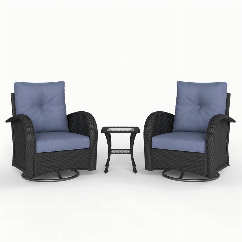 Metal Outdoor Glider, Navy, Black