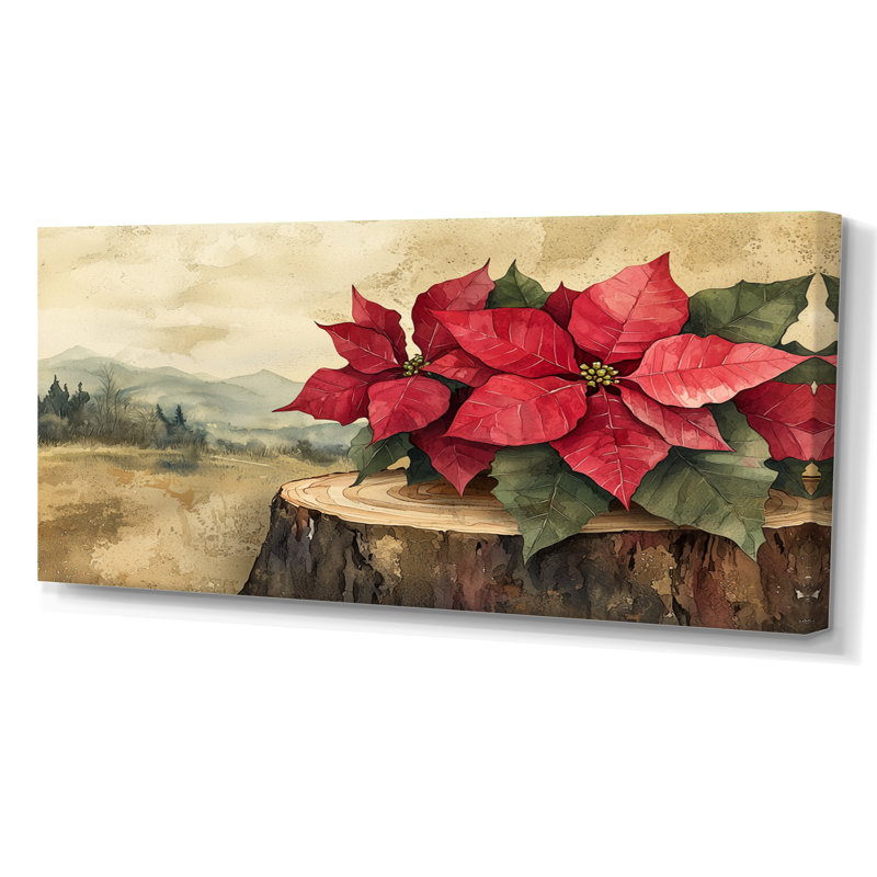 Gerius - art mural floral, H 28 po x l 60 po, Toile tendue