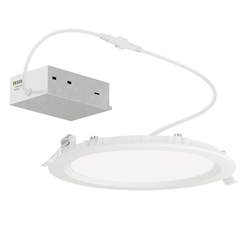 Plafonnier mince encastré, H 1 po x l 6,75 po x P 6,75 po, 12 W