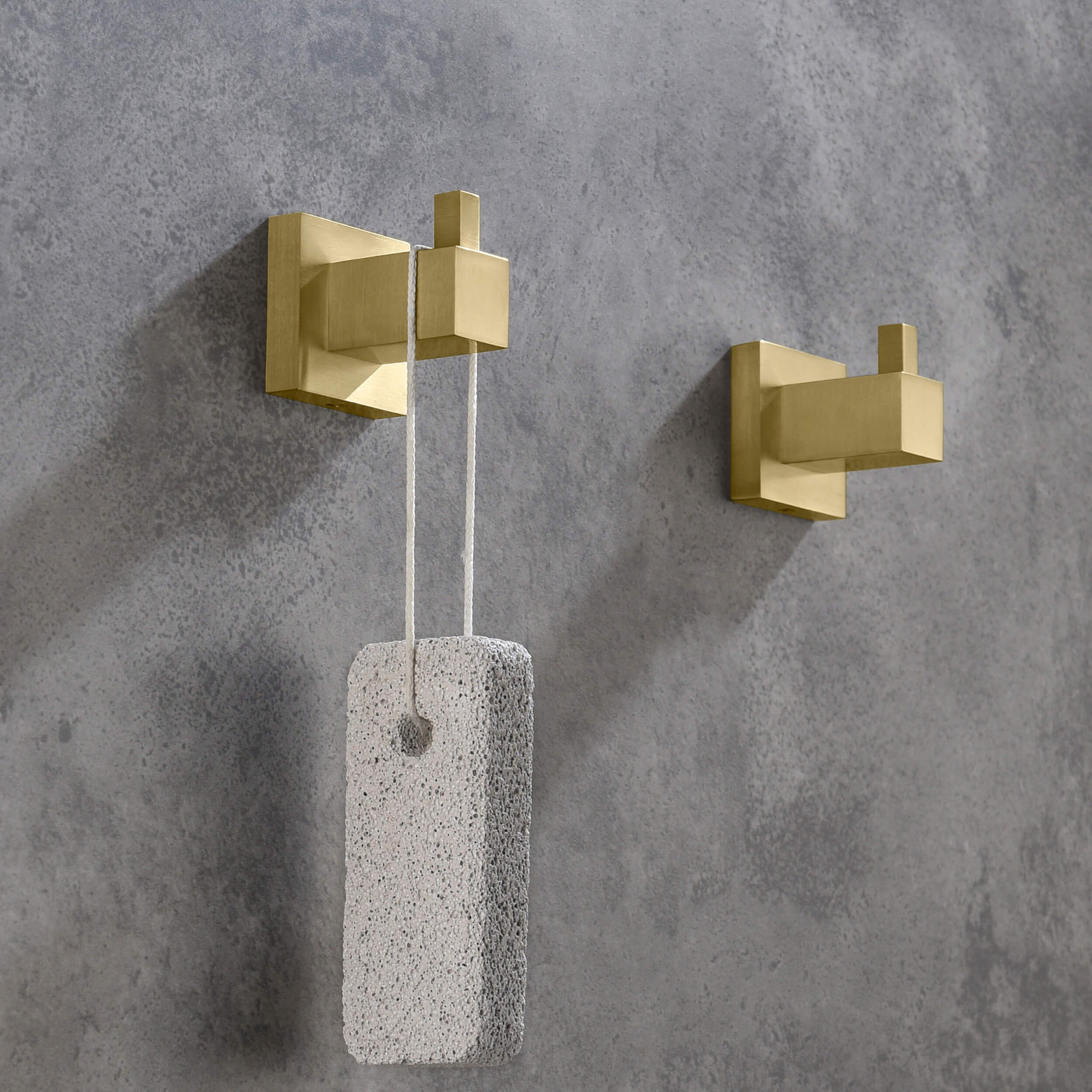 Cube Wall-Mounted Robe Hook, Brushed Gold