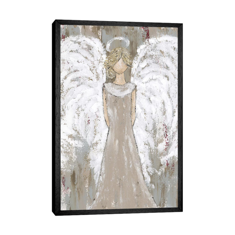 Farmhouse Guardian Angel by Ashley Bradley - Painting on Canvas, 101.6 cm H x 66.04 cm W, Black Framed Canvas
