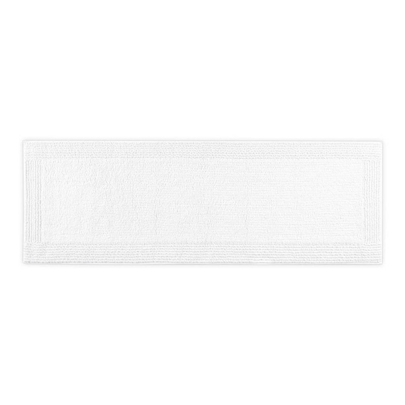 1 tapis de salle de bain réversible 100% coton 3000 g / m² touffeté 3000 g / m², Blanc, L 44 po x l 24 po