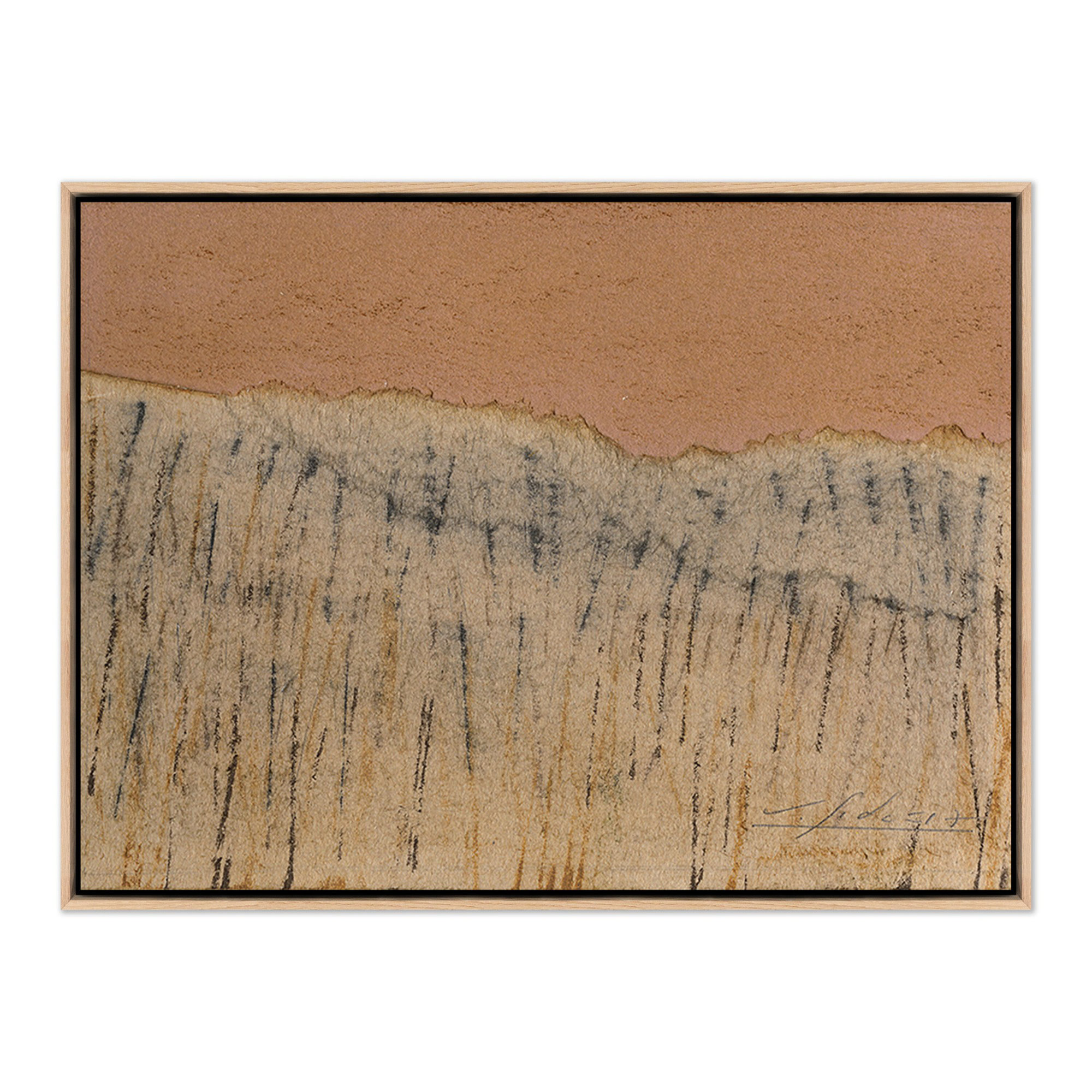 No. 17 by Valeria Sidanez, Light Brown Canvas Floater Framed, 36" H 48" W 2" D