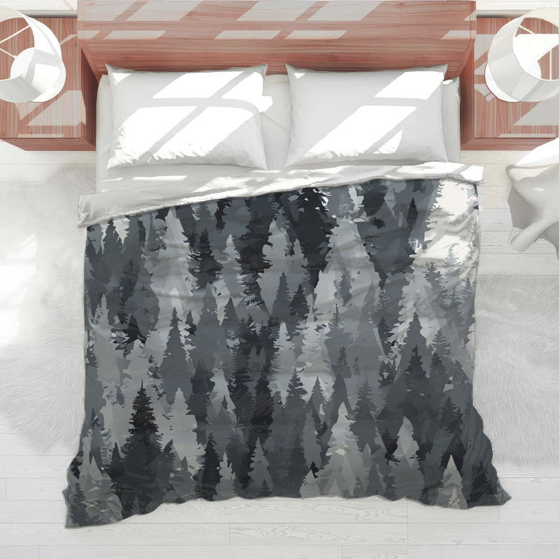 Monochrome Forest Trees Comforter, Twin Extra Long
