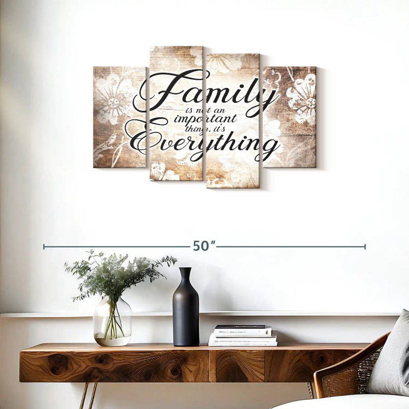 «Family Is Everything Love Quote», reproduction sur toile, H 22 po x l 36 po x P 1 po