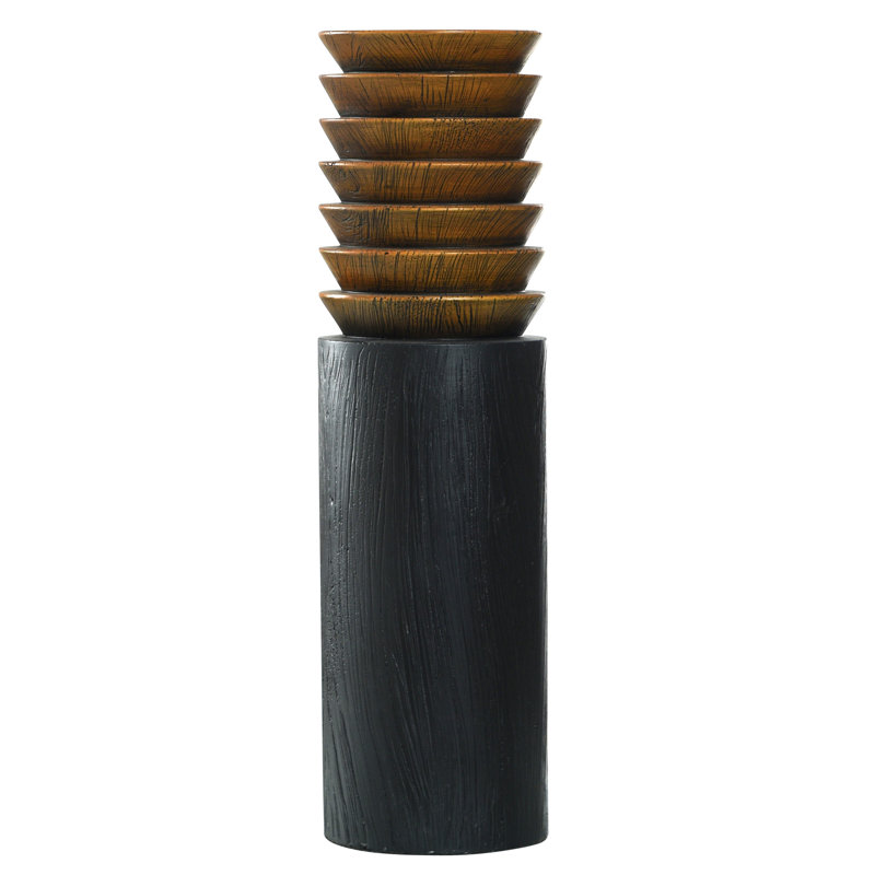 Vase en résine brun et noir 22 po Jazayvion