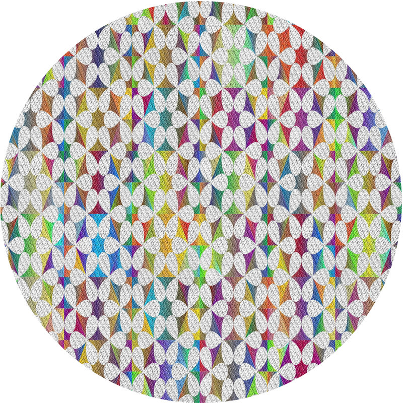 Geometric Indoor Rug, Round 7'