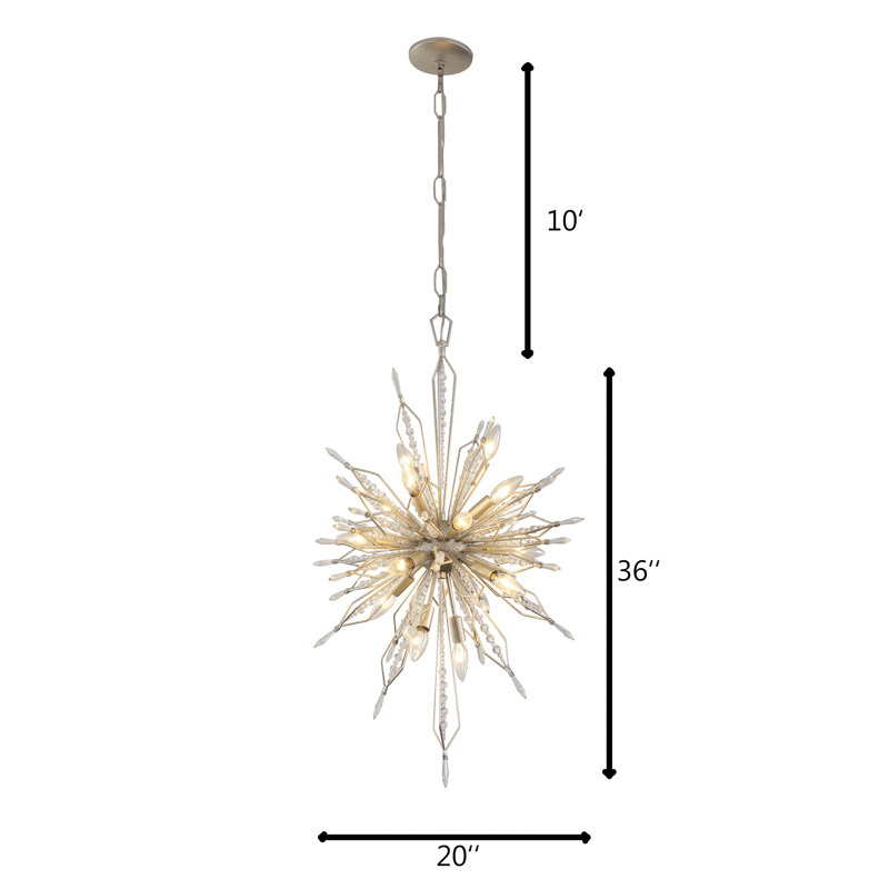 Lustre sphérique Spoutnik 16 lumières Orbital, Poussière dorée