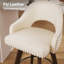 Ensemble de 2 tabourets de bar modernes pivotants en cuir synthétique avec pieds en bois massif, blanc