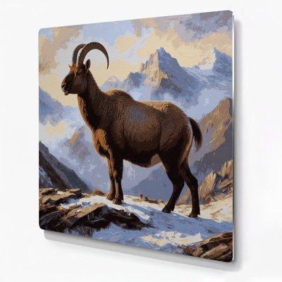 Wildlife Himalayan Tahr Beige Metal Wall Art