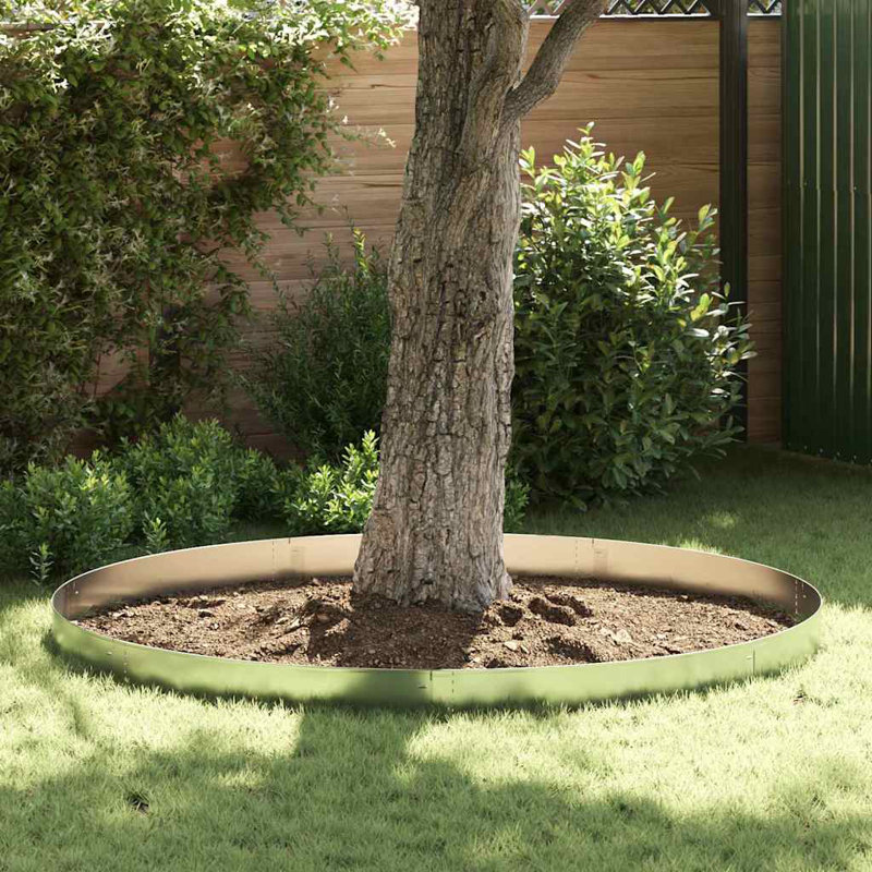 Lawn Edging 10 Pcs Grey Steel, 20cm H x 100cm W x 0.05cm D