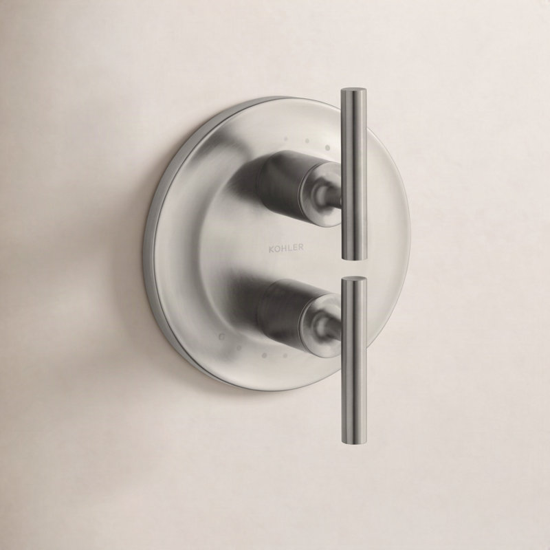 Garniture de soupape avec poignées en levier pour soupape empilée Purist, Chrome brossé